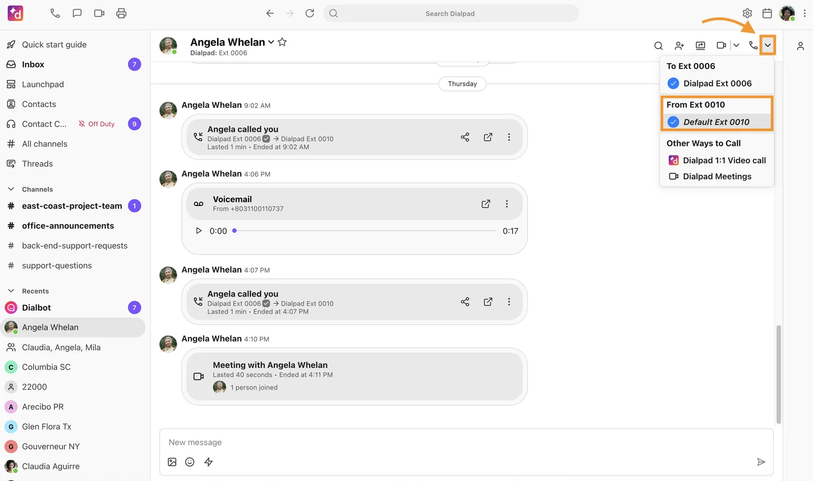The Dialpad app: calls, messages and meetings in one place