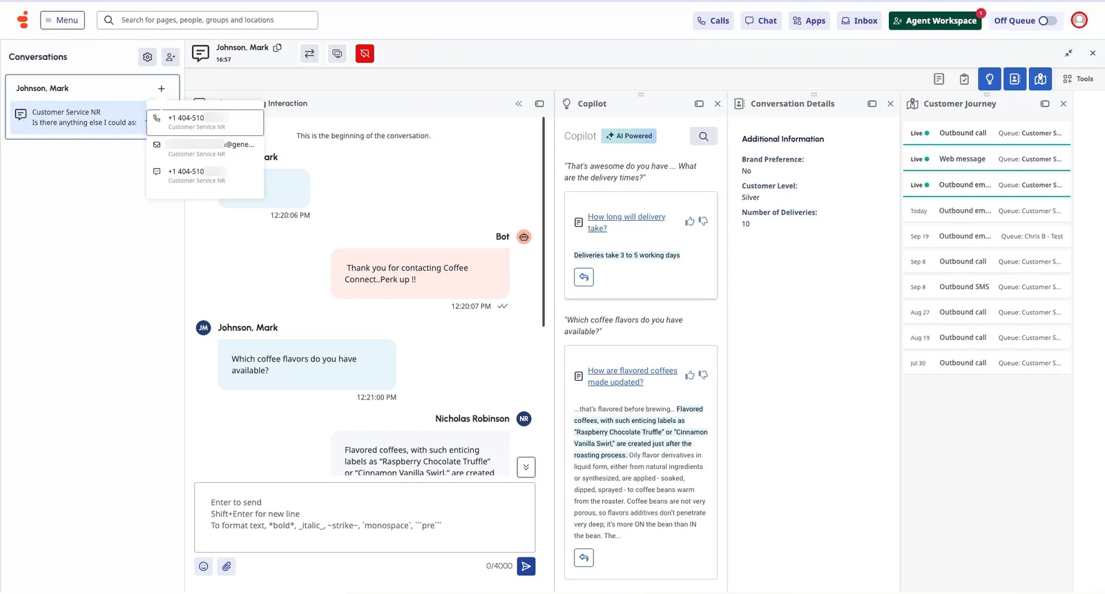 Genesys Cloud agent workspace
