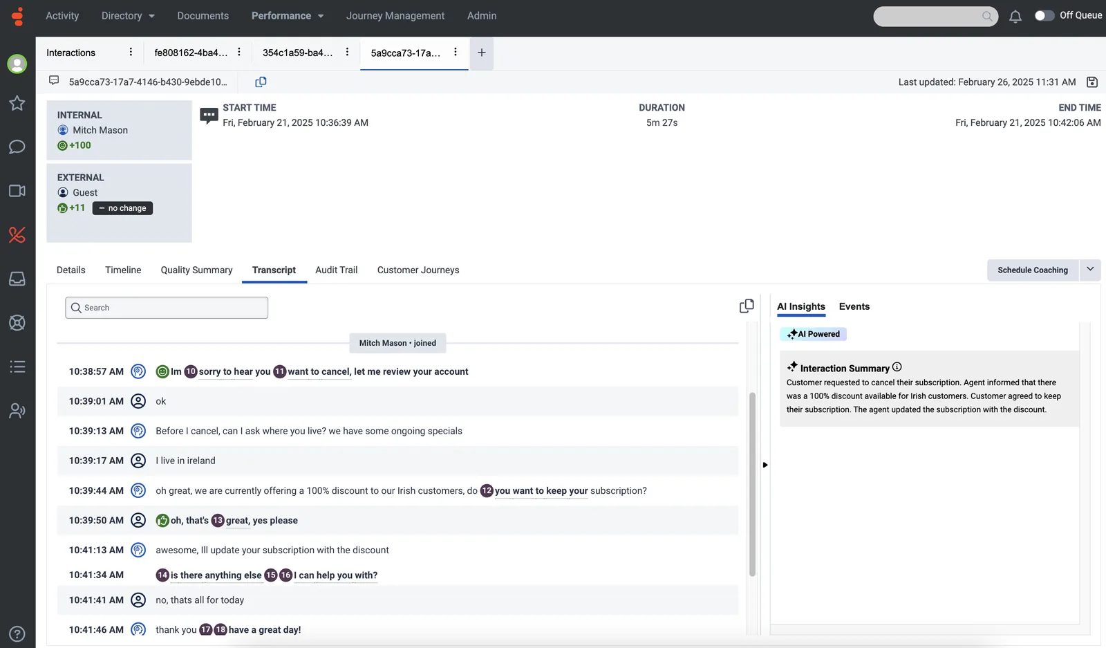 Genesys AI: a digital transcript with insights