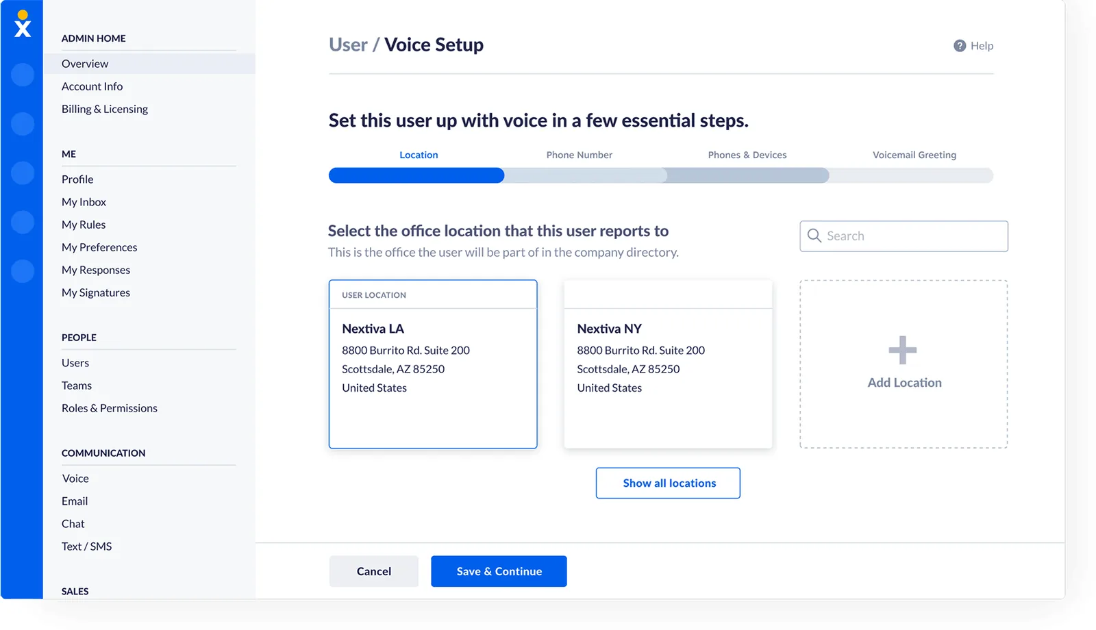 Nextiva admin: setting up a user in a few steps
