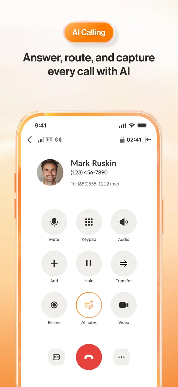 RingCentral on a phone