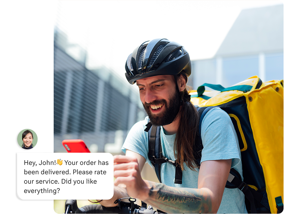 Courier delivering an order